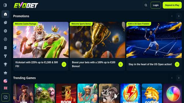 EVOBET casino screenshot
